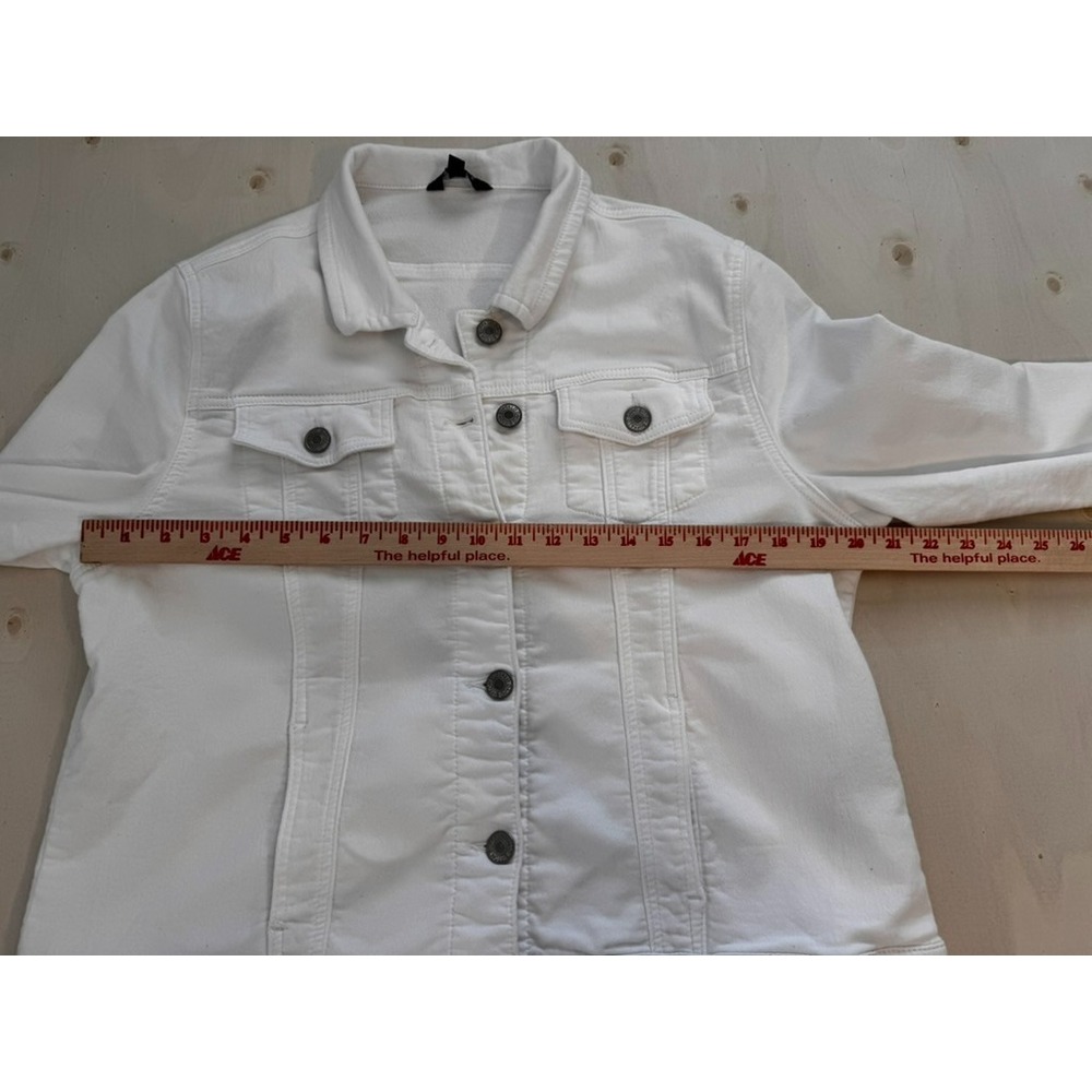 Buffalo David Bitton Womens XL Stretch Knit Terry "Denim" Jacket White Cotton - Picture 7 of 11